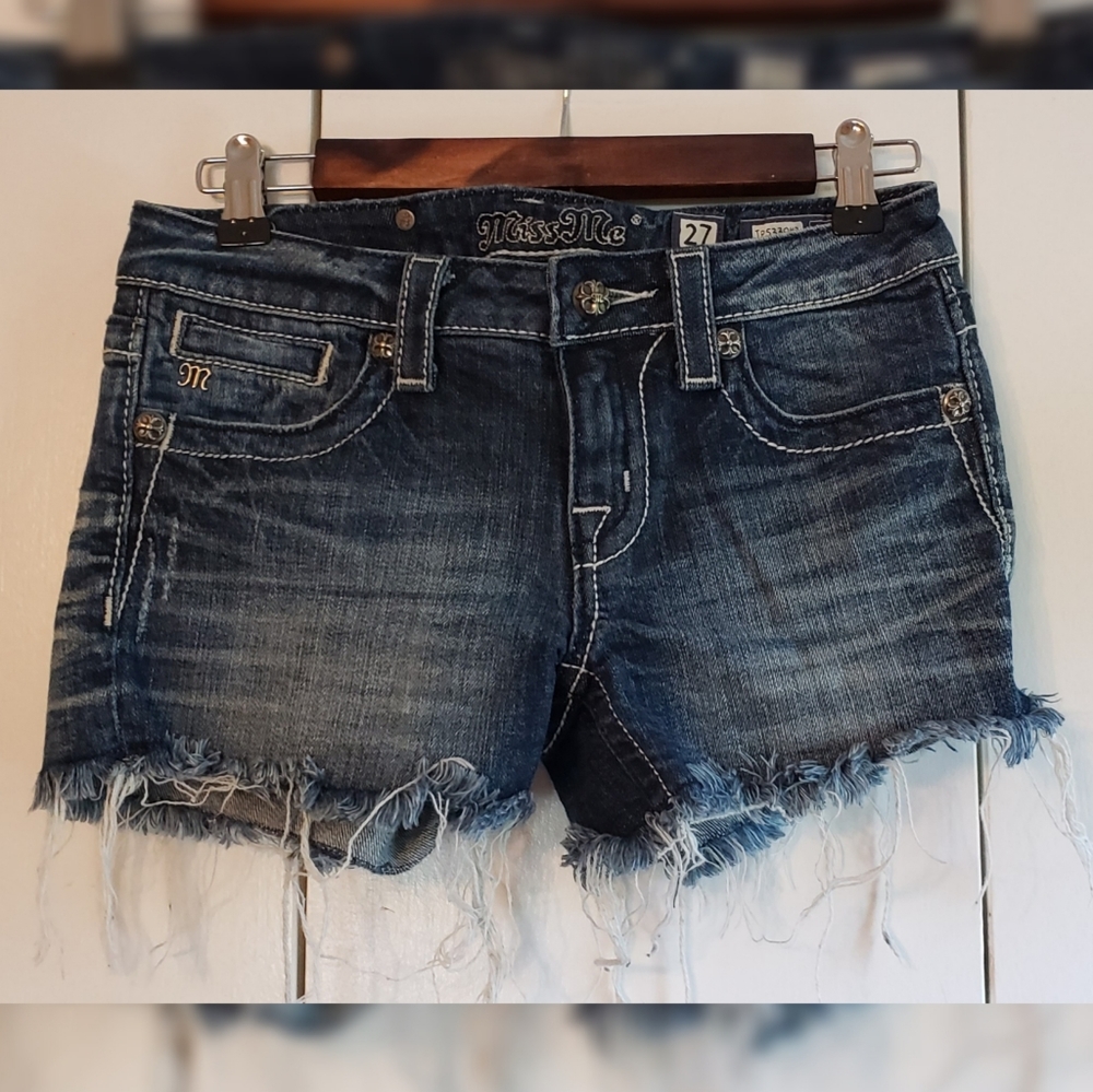 Miss Me Angel Wings jean shorts